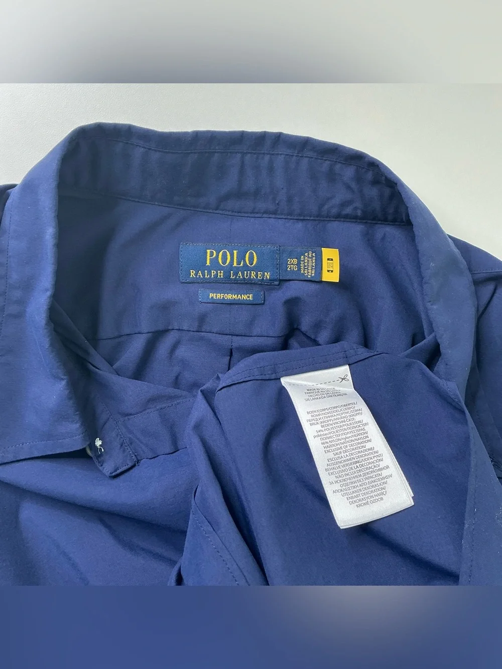 Ralph Lauren Men’s Shirt Featherweight Twill 2XB Blue Button Down Long Sleeve